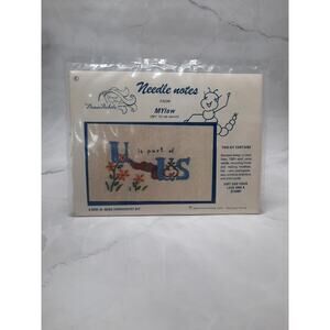 Vtg Marion Nichols Crewel School Needle Notes From Mylow Embroidery Card Kit